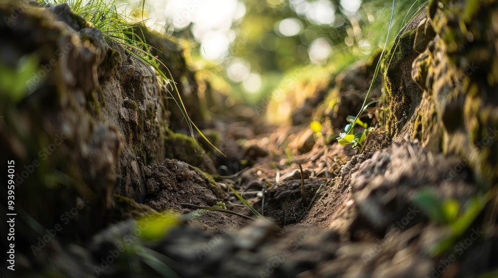 Trenches in dirt background horizontal composition Trenches in dirt background horizontal composition