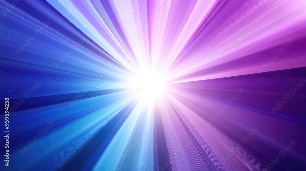 Glowing radial light beams radiating from a central point, in a gradient of blue and purple hues, creating an abstract design. Glowing radial light beams radiating from a central point, in a gradient of blue and purple hues, creating an abstract design.