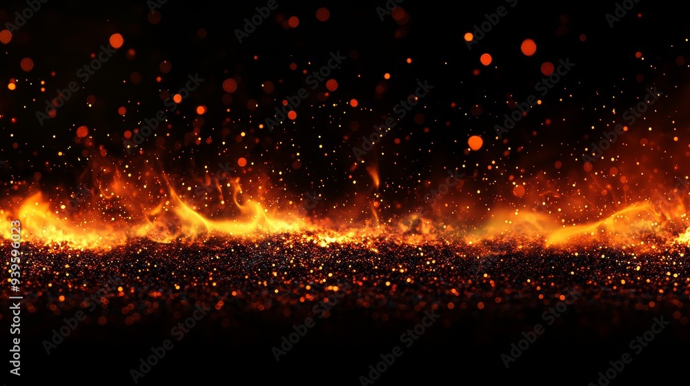 A vibrant depiction of flames and sparks against a dark background, evoking heat and intensity. A vibrant depiction of flames and sparks against a dark background, evoking heat and intensity.