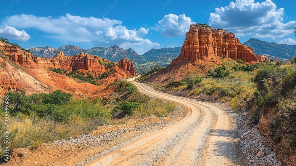 Winding road among desert mountains, wilderness and sunshine. Winding road among desert mountains, wilderness and sunshine.