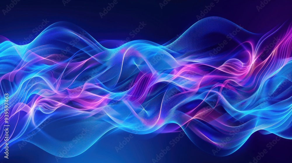 Abstract Wavy Design with Blue and Pink Abstract Wavy Design with Blue and Pink