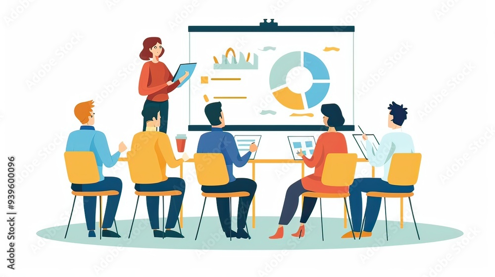 Professional giving a presentation to an audience. Professional giving a presentation to an audience.