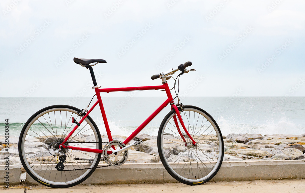 Bicycles and bike path seaside. Bicycles and bike path seaside.