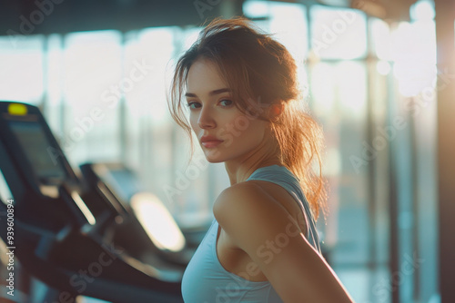 beautiful woman working out at gym, running on treadmill and doing fitness exercises. healthy concept Free Download beautiful woman working out at gym, running on treadmill and doing fitness exercises. healthy concept - GFXLoad