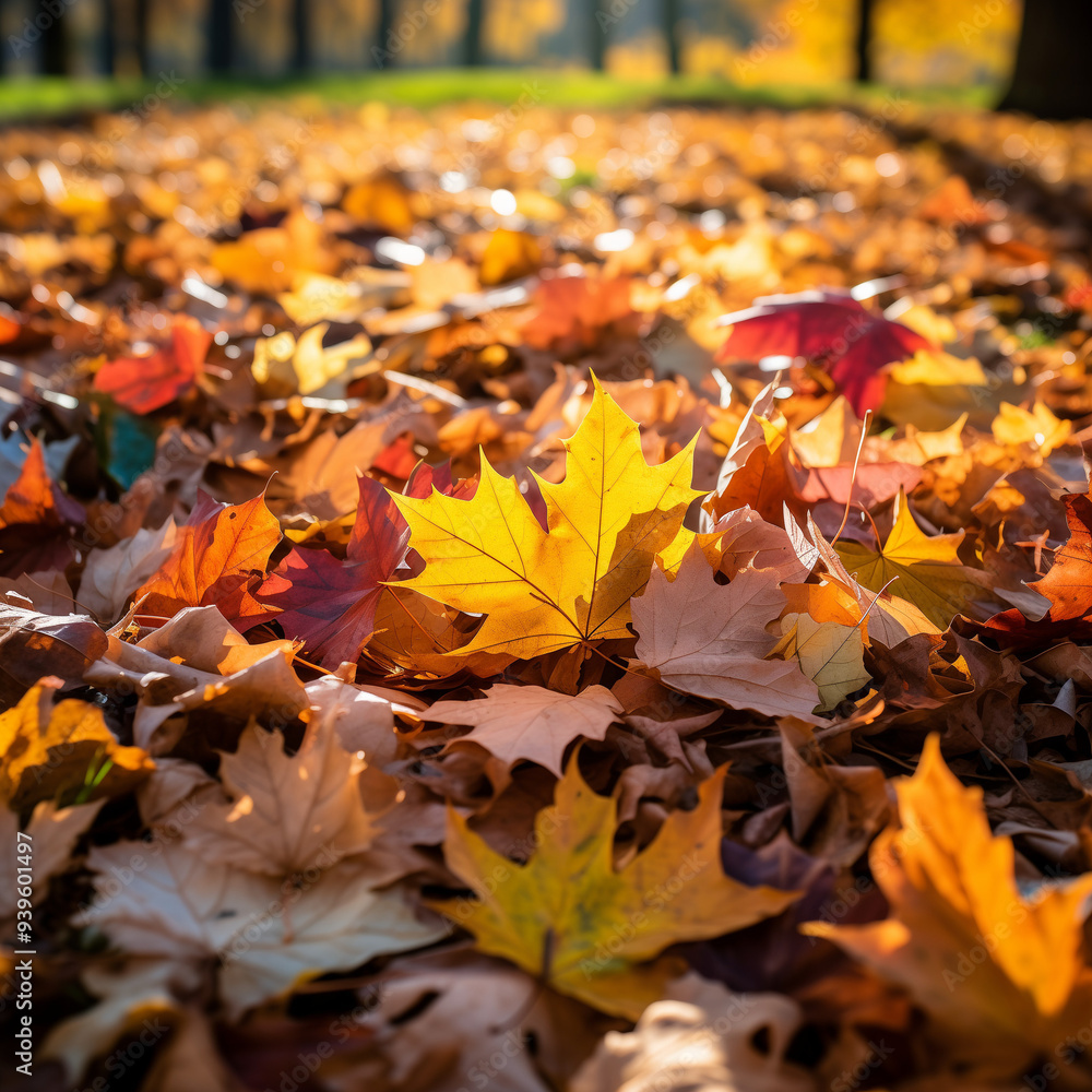 Autumn Leaves on Forest Floor, Warm and Vibrant Fall Colors Autumn Leaves on Forest Floor, Warm and Vibrant Fall Colors