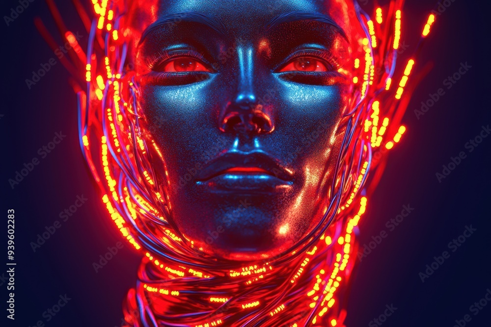 Figure with tangled wires around the brain, mental chaos from anxiety, 3D illustration Figure with tangled wires around the brain, mental chaos from anxiety, 3D illustration