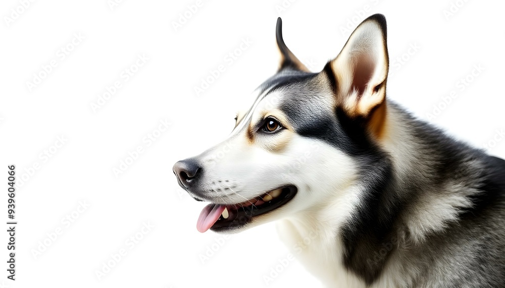 Fototapeta premium A husky dog isolated on a white background