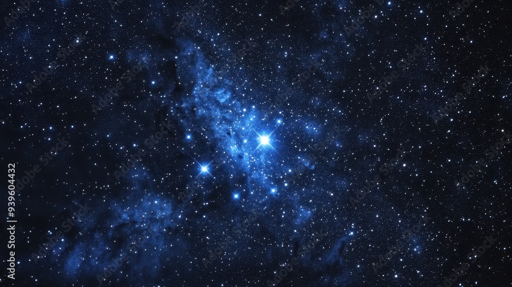 Fototapeta premium A stunning view of a starry night sky filled with bright stars and cosmic clouds.