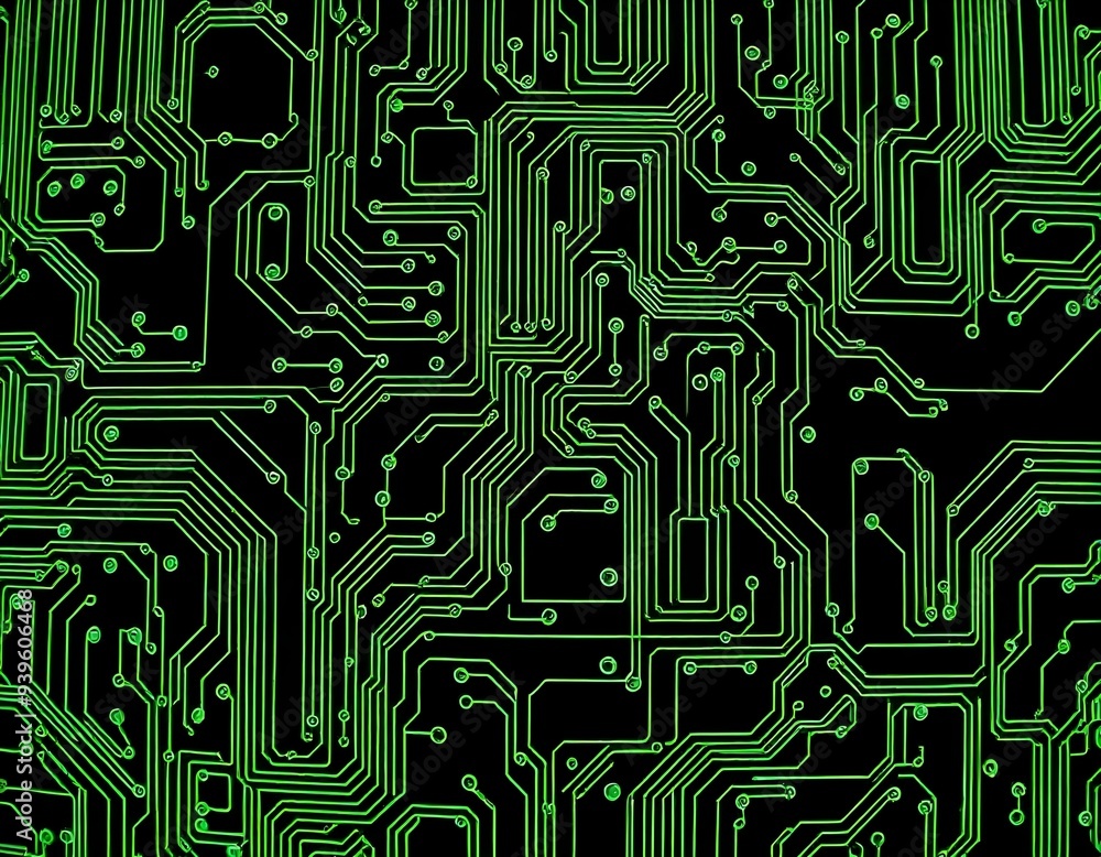 circuit pattern background featuring glowing green circuits on a black surface create with ai circuit pattern background featuring glowing green circuits on a black surface create with ai