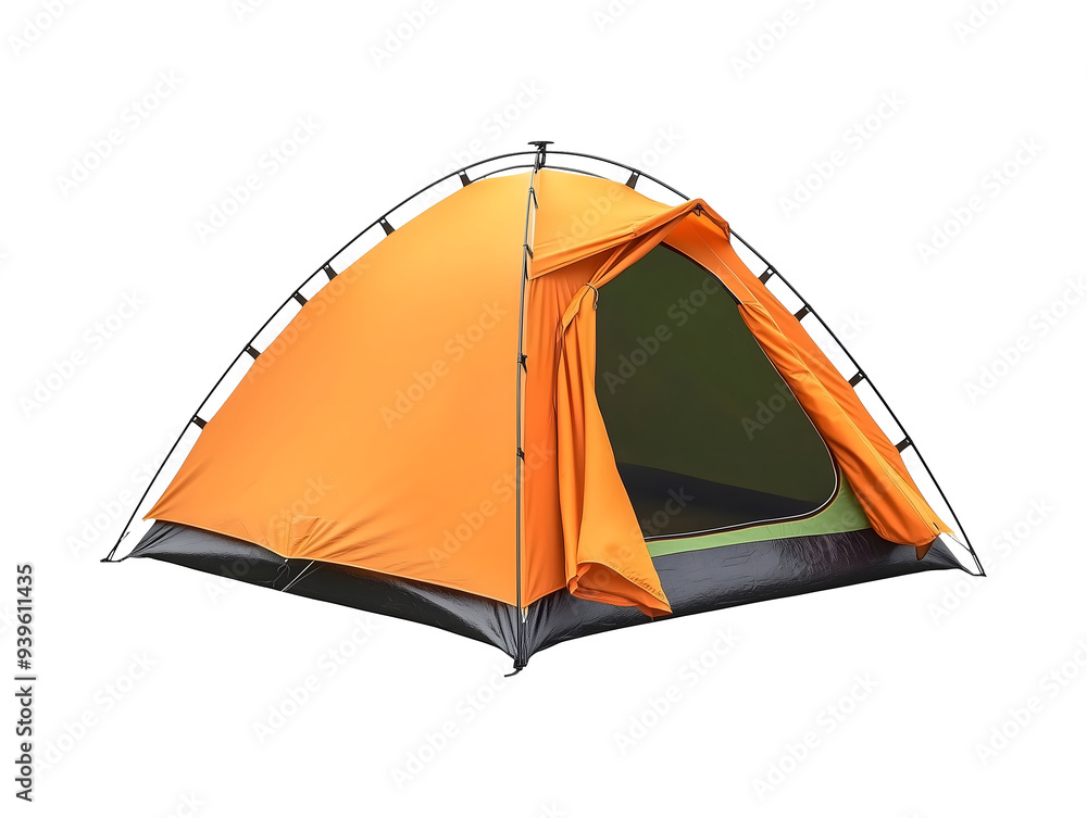 Orange camping tent isolated on transparent or white background Orange camping tent isolated on transparent or white background