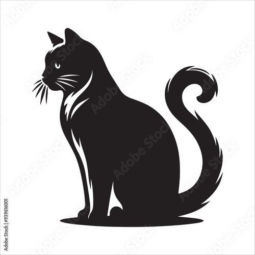 Wallpaper Mural Cat art silhouette design  Torontodigital.ca