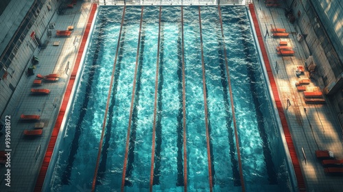 Wide pool for sports, swimming and relaxation. photo