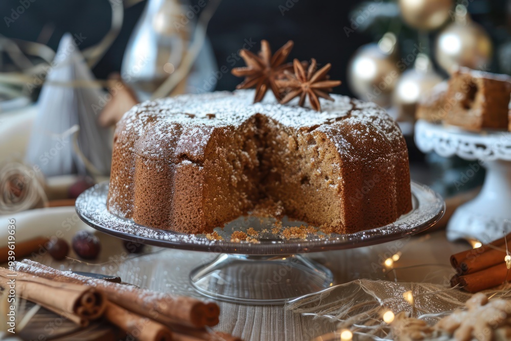 Cinnamon Cake with Powdered Sugar Cinnamon Cake with Powdered Sugar