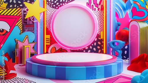 Pop Art Style Podium 
