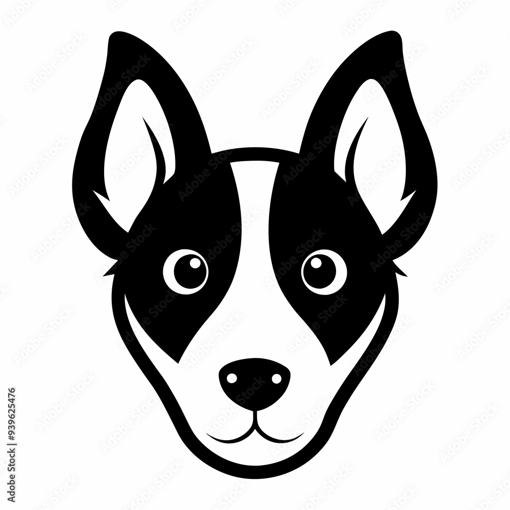 Dog head Vector illustration. Dog silhouette Logo Stock Vector.