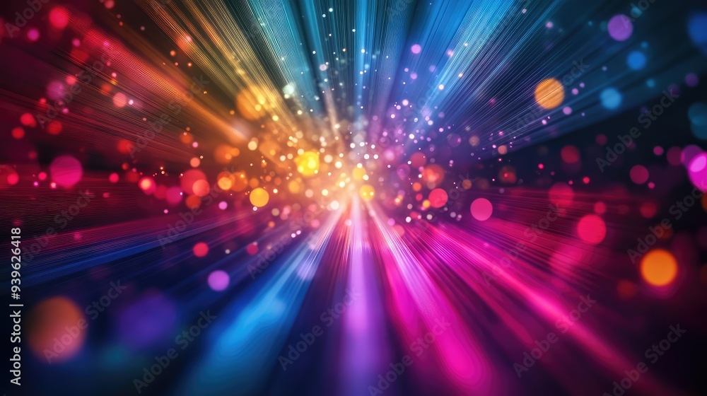 Abstract radial light with multicolored beams radiating outwards, creating a dynamic and vibrant background. Abstract radial light with multicolored beams radiating outwards, creating a dynamic and vibrant background.