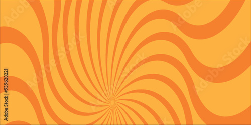 Twist spiral rays abstract background vector template design with curly wavy strips waves line curved spinning pattern in pink color. Spiral pattern poster