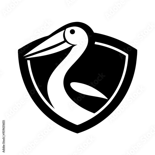An attractive, popular logo of a pelican for seafood restaurants.