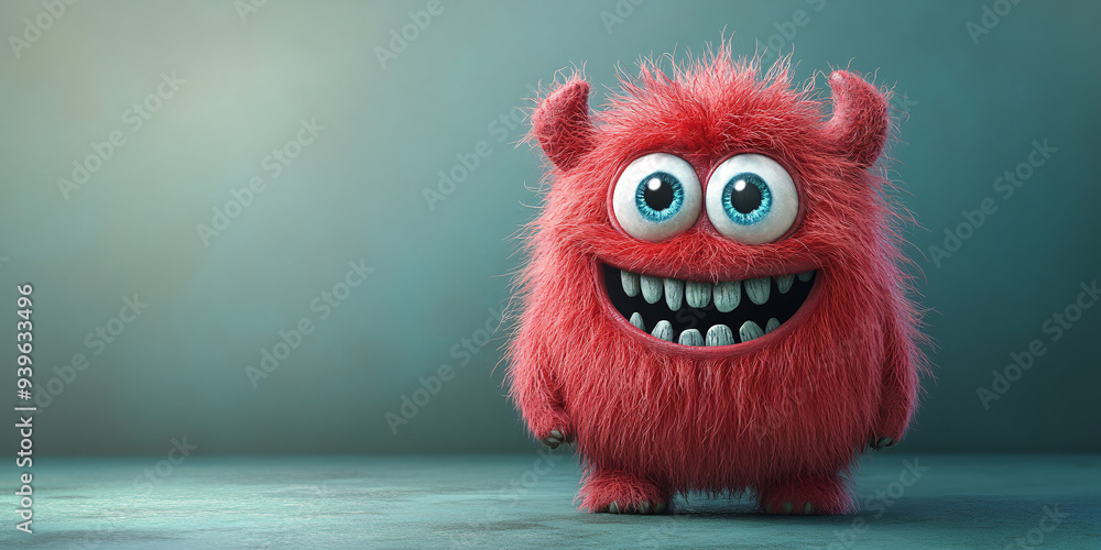 A funny monster cartoon character isolated on a green background, suitable for Halloween-themed designs or children's illustrations. A funny monster cartoon character isolated on a green background, suitable for Halloween-themed designs or children's illustrations.