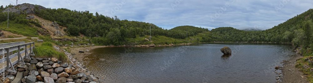 Lake Ovre Vollvatnet at Bodo in Nordland county, Norway, Europe
