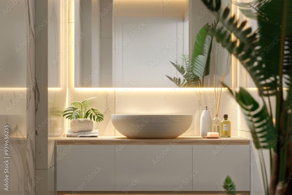 Fototapeta premium Interior of a modern home bathroom