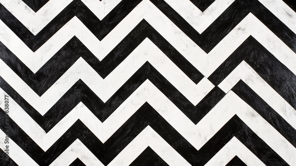 A modern and bold black and white pattern featuring interlocking chevrons for a striking geometric design. A modern and bold black and white pattern featuring interlocking chevrons for a striking geometric design.