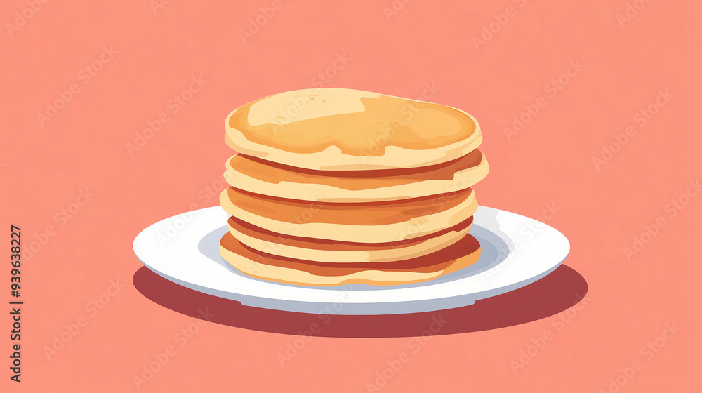 Round plate holding a stack of gluten-free pancakes, evenly spaced Round plate holding a stack of gluten-free pancakes, evenly spaced