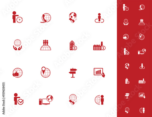 Universal business management and human resources icon set. Universal icons for web and mobile. Vector.	