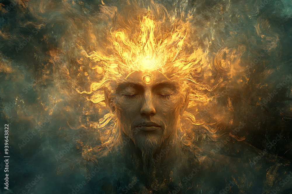 An abstract digital representation of Dazhbog, the Slavic god of the sun, abundance, and prosperity An abstract digital representation of Dazhbog, the Slavic god of the sun, abundance, and prosperity