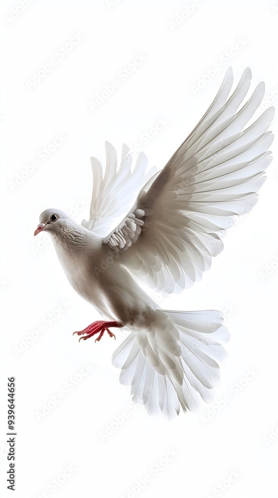 Fototapeta premium Dove in Flight: Elegance in Motion