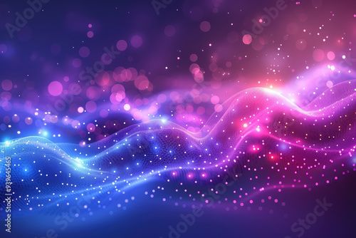 Illustration of Blue and Purple Abstract Waves