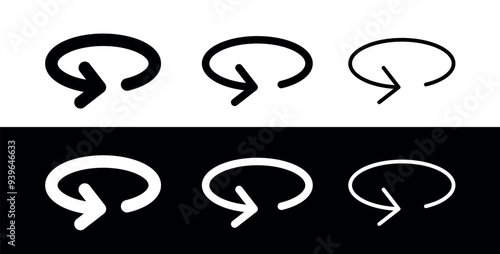 Rotate arrow icon. Refresh or reload symbol. Rotate or turn symbol. Viewing angle.