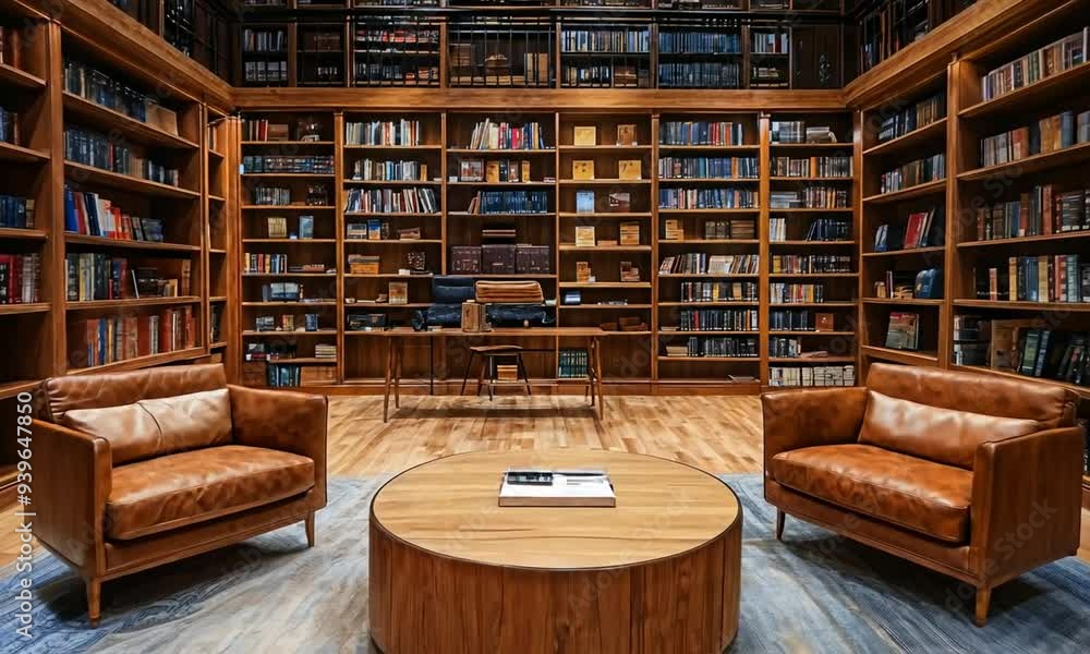 a library filled with lots of books and furniture a library filled with lots of books and furniture