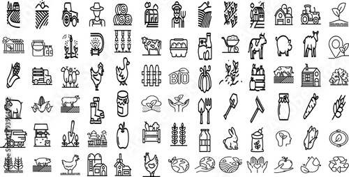FARMING EDITABLE ICON SET 