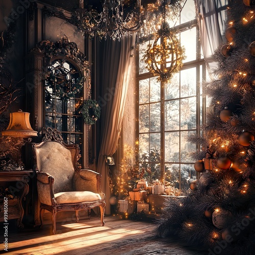 Ein wunderschönes Zuhause mit weihnachtlicher Dekoration