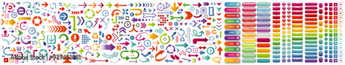 Vector illustration of arrow and button icons