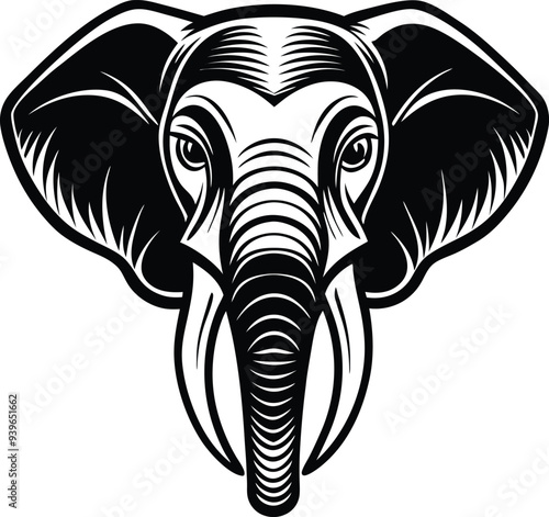 Wallpaper Mural Eye-catching Elephant head graphic with sharp lines and bright hues bringing a unique and artistic vibe to any project Torontodigital.ca