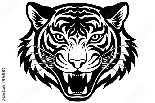 tiger head silhouette vector illustration