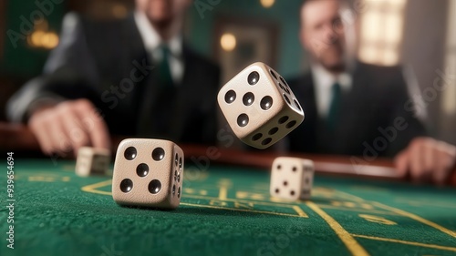 Mafia members throwing dice in a smoky gambling den, photorealistic, hyper-resolution, high-stakes underworld games