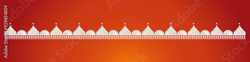 Durga Puja Border, Arch, Frame, Background Advertisement Design for Durga Puja Offer, Sale, Discount, Tags Design	