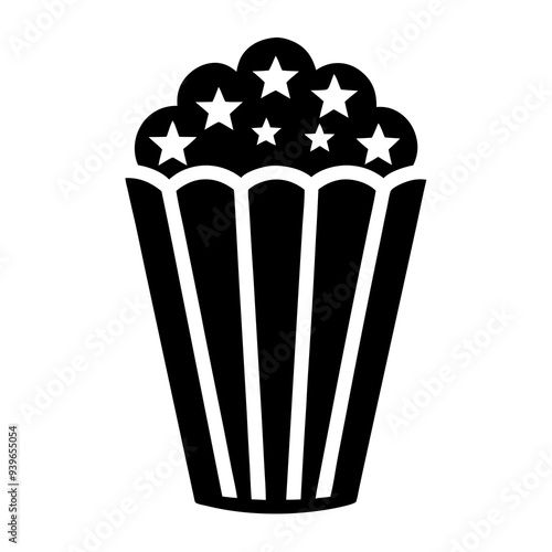 An attractive, modern logo of a popcorn bucket for cinemas.