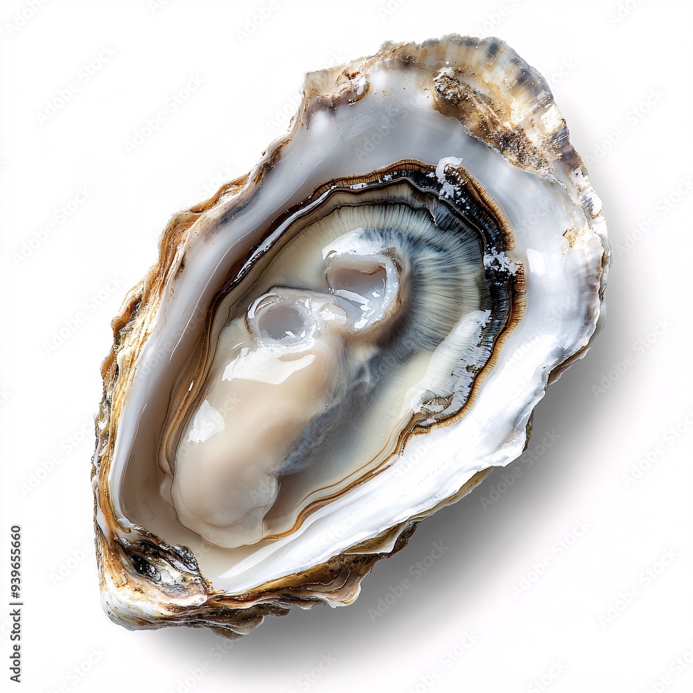 Fresh Raw Oyster on White Background for Seafood Concept Fresh Raw Oyster on White Background for Seafood Concept