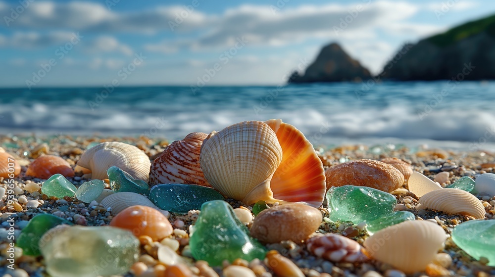 Ocean treasures: seashells, nature intricate creations found along shore, shell telling a story of the sea vast life, with unique shapes and patterns formed over time by marine creatures Ocean treasures: seashells, nature intricate creations found along shore, shell telling a story of the sea vast life, with unique shapes and patterns formed over time by marine creatures