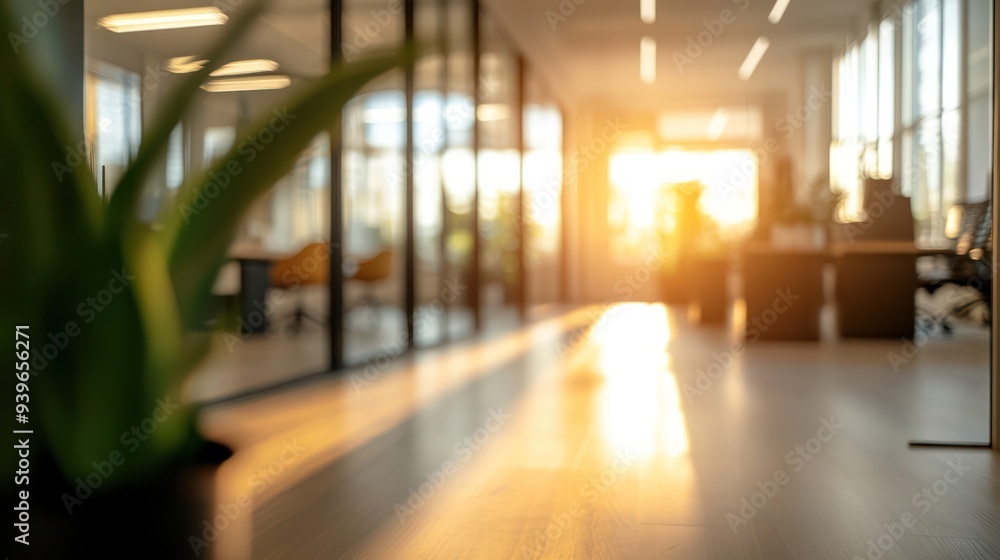 Sunlit Modern Office Interior Sunlit Modern Office Interior