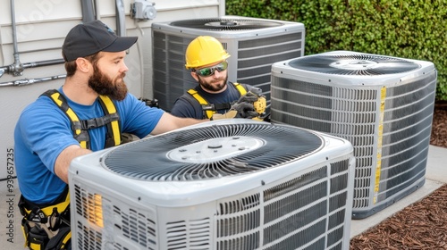 AC Technicians working on air conditioning units