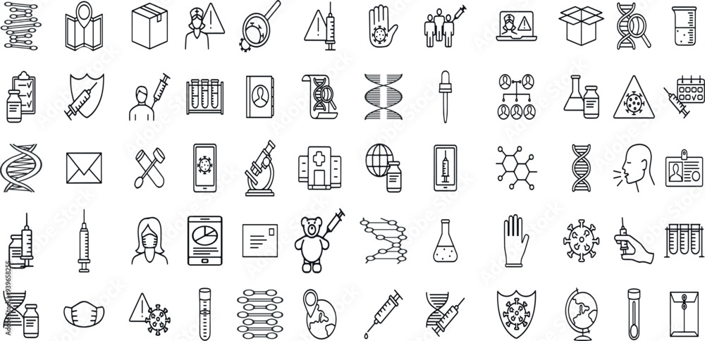 GENETICS EDITABLE ICON SET GENETICS EDITABLE ICON SET