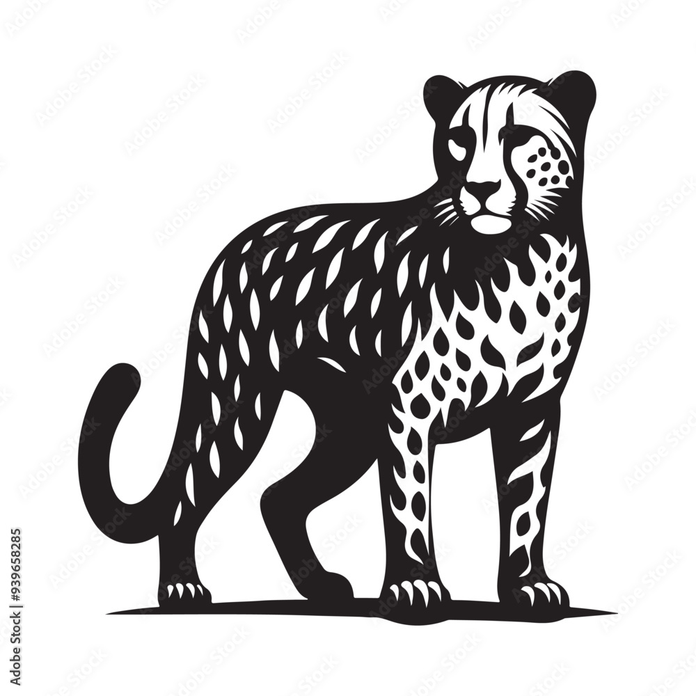 High-Quality Leopard Silhouette Vector Graphics for Digital & Print Projects High-Quality Leopard Silhouette Vector Graphics for Digital & Print Projects