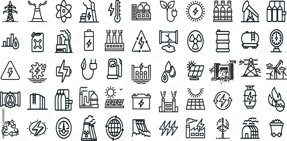 GREEN ENERGY EDITABLE ICON SET 