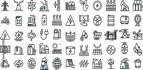 GREEN ENERGY EDITABLE ICON SET 