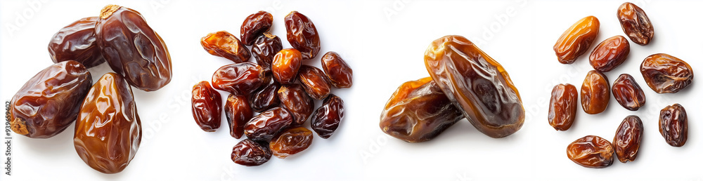 Variety of Dates on White Background. A selection of dates displayed on a white background, showcasing different sizes, shapes, and textures. A perfect representation of this nutritious Variety of Dates on White Background. A selection of dates displayed on a white background, showcasing different sizes, shapes, and textures. A perfect representation of this nutritious